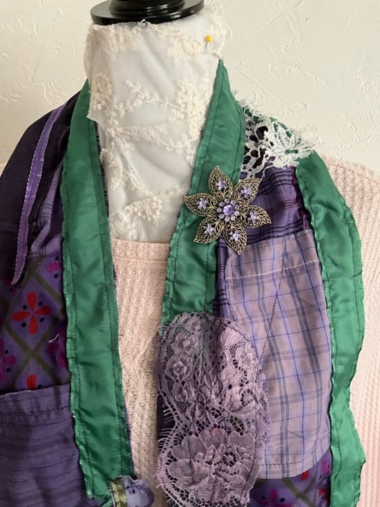 Hand Crafted Accessories - Handmade Patchwork Lace Scarf One Size